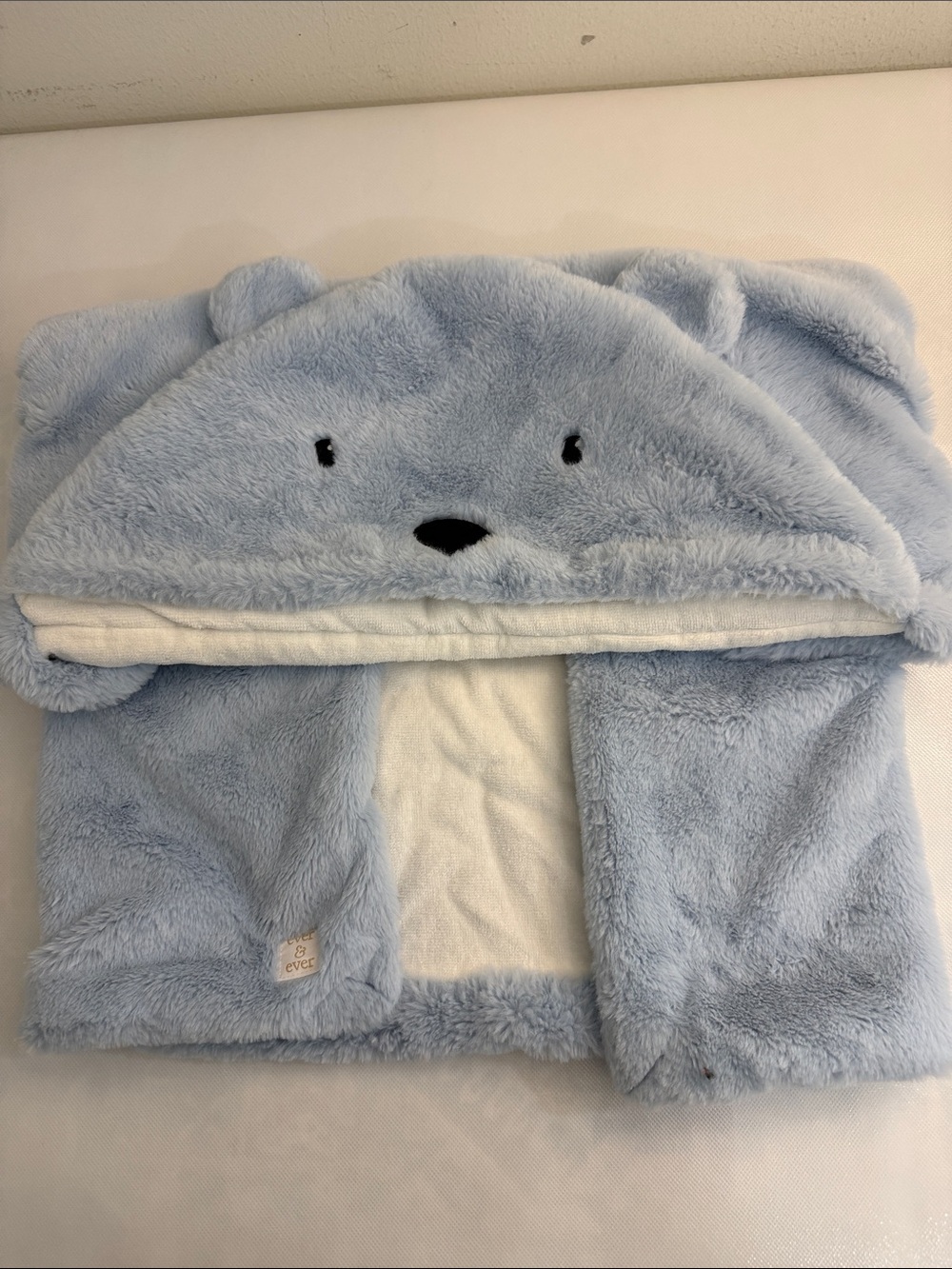 Blue Bear Hooded Baby Blanket by Ever & Ever.